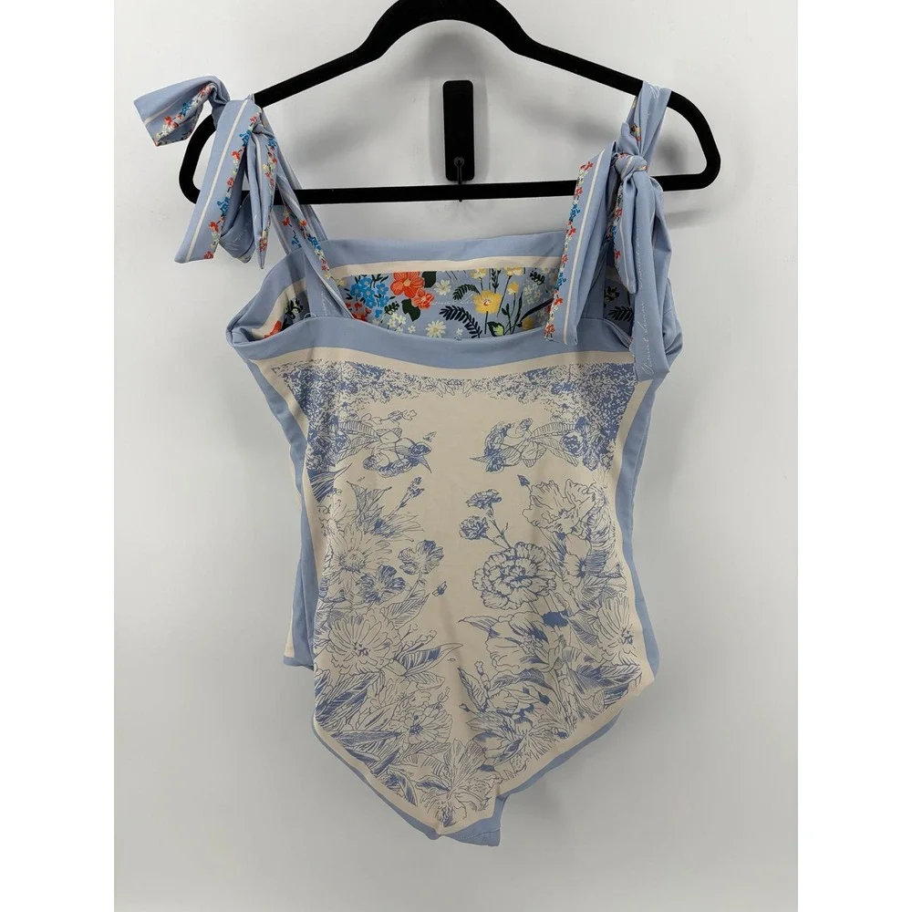 Visual Swim, One PC Swimsuit, Colorful Floral, Reversible, Women Size XL